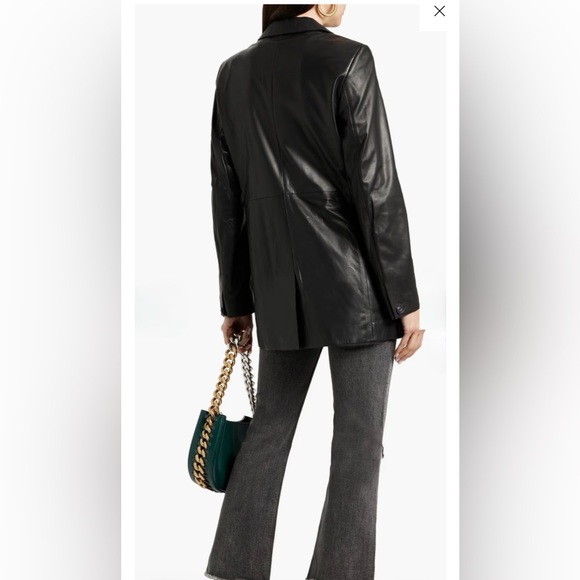 NWT Rag & Bone Charles Black Leather Blazer Jacket sz 6 - Picture 2 of 13